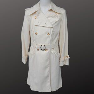 1970s Cojana Canada Cream Women's Trench Coat Double Breasted | Vintage